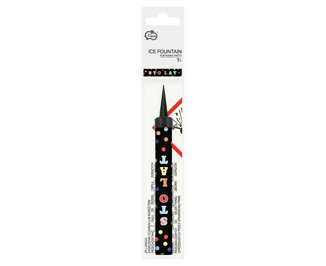 Fontanna party Sto Lat 12 cm/ 1 szt., czarne